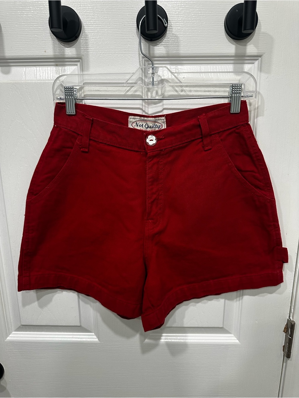 Vintage 90s Women's Red High Waisted Shorts